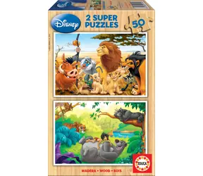 Educa Holzpuzzle Disney Animal Friends / 2x50 Teile / ab 4 Jahren