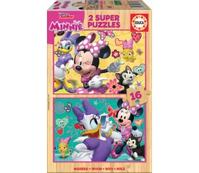 Educa Holzpuzzle Minnie und Daisy / 2x16 Teile / ab 3 Jahren
