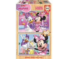 Educa Holzpuzzle Minnie und Daisy / 2x50 Teile / ab 4 Jahren