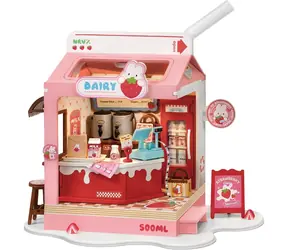 Robotime Miniaturhaus Milchbar Erdbeere