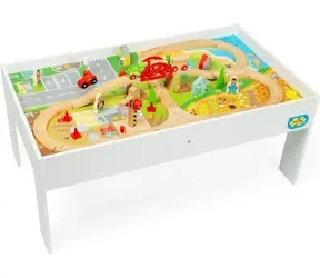 Bigjigs Rail Eisenbahnschiene und Tisch aus Holz / ab 3 Jahren