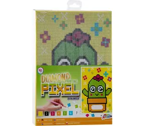 GRAFIX Diamond Painting auf Rahmen Pixel Cactus 15x20cm / ab 6 Jahren