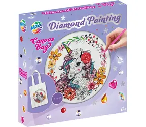 GRAFIX Diamond Painting Canvas Tasche Einhorn 25x31 cm / ab 6 Jahren