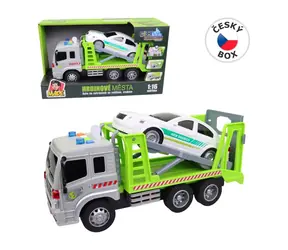 MaDe 16872 - Auto-Abschleppwagen mit Auto, Schwungrad, mit Licht und Sound