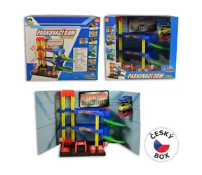 MaDe 95579 - Garage, 29cm + 3 Autos, bunt