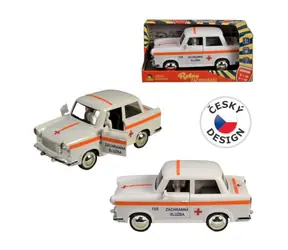 MaDe 98528 - Retro-Krankenwagen auf Schwungrad 6 x 17 x 8 cm