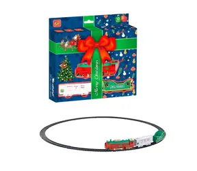 MaDe 14116 - Eisenbahnset - Weihnachten, batteriebetrieben, mit Licht, Durchmesser 68 cm