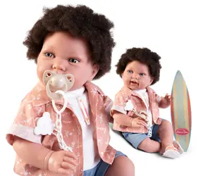 Antonio Juan 33361 Pipo HAIR - realistische Babypuppe mit weichem Stoffkörper - 42 cm / ab 3 Jahren