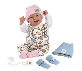Llorens 84481 NEW BORN 2 in 1 - realistische Babypuppe mit Geräuschen und weichem Stoffkörper - 44 cm / ab 3 Jahren