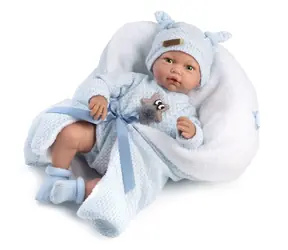 Guca 10221 HUGO - realistische Babypuppe mit Geräuschen und weichem Stoffkörper - 38 cm / ab 3 Jahren