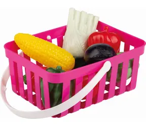 Androni Einkaufskorb mit Gemüse rosa / 10-teilig / ab 12 Monaten