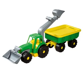 Androni Traktorlader mit Anhänger Power Worker grün / Länge 58 cm / ab 12 Monaten