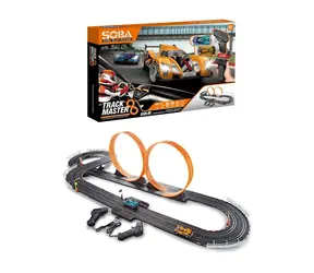 MaDe Autorennbahn mit Looping, 685 cm / 170 x 85 x 36 cm / USB-betrieben / ab 8 Jahren