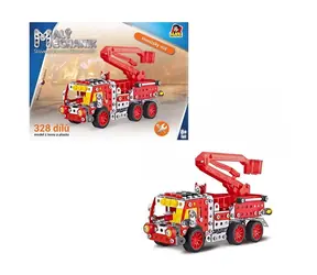 MaDe 08340 Little Mechanic Feuerwehrauto mit Pritsche / 327 Teile / ab 8 Jahren
