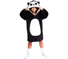 Cozy Noxxiez CH326 Panda - warme TV-Sweatshirt-Decke mit Kapuze für Kinder von 7 bis 12 Jahren