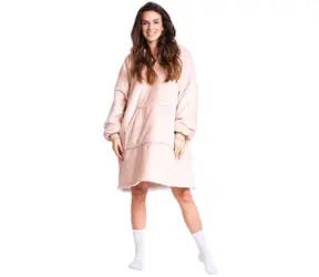 Cozy Noxxiez CH357 Beige - Warme TV-Kapuzendecke für Teenager und Erwachsene