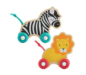 Mattel Fisher Price Holzschieber Löwe und ZEBRA / ab 6 Monaten