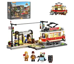 Lumibricks Historische Straßenbahn- und Bahnstation