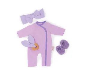 LullaBaby Puppen-Strampler in Lila mit Accessoires / ab 2 Jahren