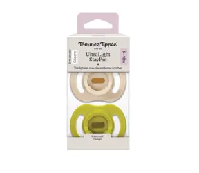 Tommee Tippee Silikon-Schnuller, ultraleicht, 6-18 Monate, 2 Stück - verschiedene Farben 