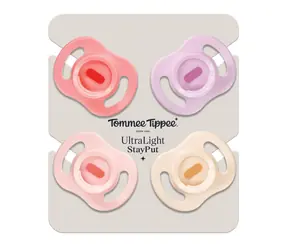 Tommee Tippee Silikon-Schnuller Ultraleicht 0-6 Monate, 4 Stück, Mädchen 