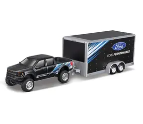 Maisto Design Tow & Go - Ford F-150 SVT Raptor Autotransportanhänger, schwarz / 1:64 / ab 3 Jahren