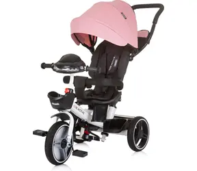 CHIPOLINO Dreirad mit Verdeck, Be Active 2in1, Rosa Leinen / ab 1,5 Jahren