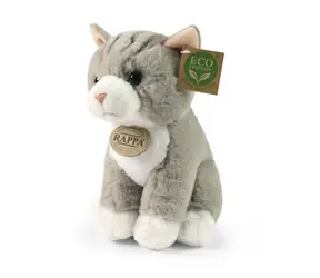 Rappa Plüschkatze sitzend grau (Soft Collection) 23 cm / UMWELTFREUNDLICH / ab 0 Monaten 