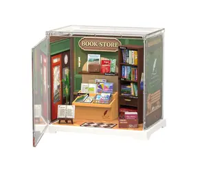Robotime 3D Holzpuzzle Miniaturhaus Mini-Buchhandlung