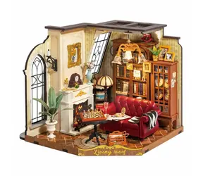 Robotime 3D-Holzpuzzle Miniaturhaus Kateřinas Wohnzimmer