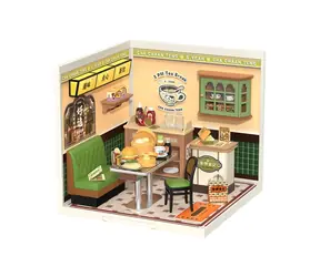 Robotime 3D Holzpuzzle Miniaturhaus Hongkong Café