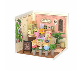 Robotime 3D Holzpuzzle Miniaturhaus Frischblumen-Florist