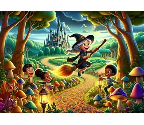 Kunstpuzzle 35412 Puzzle „Niedliche Hexe“ / 100 Teile / ab 5 Jahren