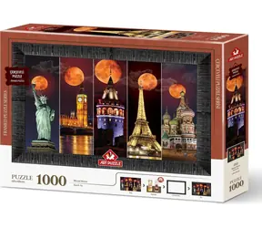 Kunstpuzzle 5664 Puzzle mit Rahmen und Kleber 3-in-1 Blutmond / 1000 Teile / ab 15 Jahren