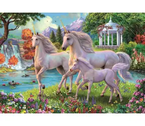 Clementoni 29794 Puzzle Einhörner am Wasserfall, 180 Teile / ab 7 Jahren