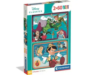 Clementoni 24823 Puzzle Klassische Disney Märchen 2x60 Teile / ab 5 Jahren