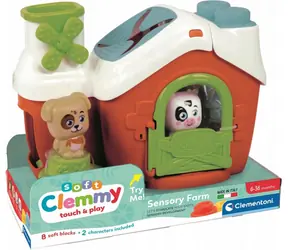 Clementoni Soft Clemmy Einsteckbarer Sinnesbauernhof mit 8 Würfeln / ab 6 Monaten