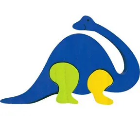 Fauna Holzpuzzle aus Massivholz, Brontosaurus / ab 3 Jahren