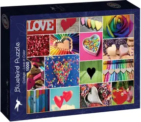 BlueBird Puzzle Collage - Liebe in Farben / 1000 Teile / ab 14 Jahren