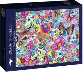 BlueBird Puzzle Blumen und Schmetterlinge / 1000 Teile / ab 14 Jahren
