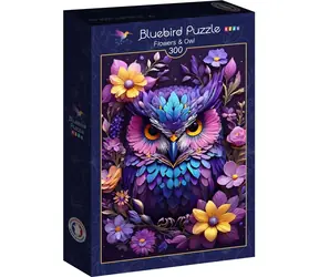 BlueBird Puzzle Blumen und Eule / 300 Teile / ab 9 Jahren