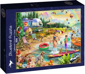 BlueBird Puzzle Sommercamping am See / 500 Teile / ab 9 Jahren