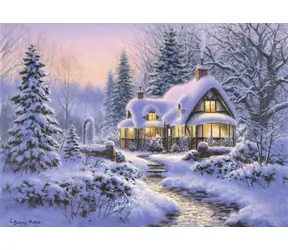 BlueBird Puzzle Winterdecke Wouldbie Cottage / 500 Teile / ab 9 Jahren
