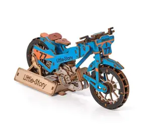 Little Story 3D-Holzpuzzle Speedway Bike blau