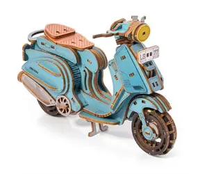 Little Story 3D-Holzpuzzle Sting Scooter blau