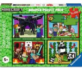 Ravensburger 120042907 Minecraft Puzzle / 4x100 Teile / ab 5 Jahren 