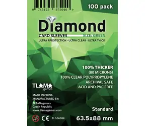TLAMA Games Kartenhüllen Diamantgrün: Standard (63,5 x 88 mm) (80 Mikron, 100 Stück)