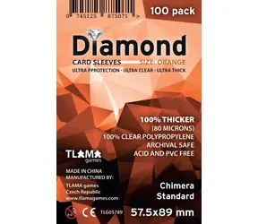 TLAMA Games Diamond Orange Kartenhüllen: Chimera Standard (57,5 x 89 mm) (80 Mikron, 100 Stück)