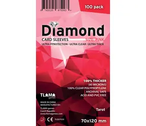 TLAMA Games Diamond Pink Kartenhüllen: Tarot (70x120 mm) (80 Mikron, 100 Stück)