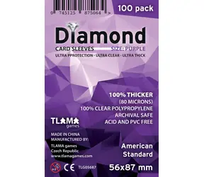 TLAMA Games Diamond Purple Kartenhüllen: Amerikanischer Standard (56x87 mm) (80 Mikron, 100 Stück)